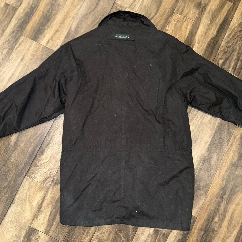 Vintage Eddie Bauer Jacket Mens M Black Plaid Wool‎ Lined Parka Outdoors